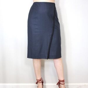 Kit and Ace Navy Pencil Skirt Wool Cashmere Blend Size 4